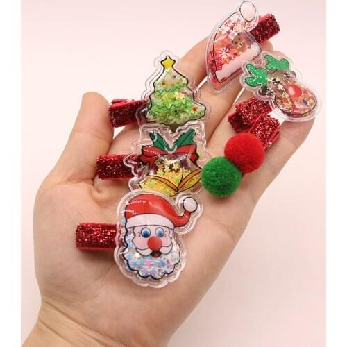 6Pcs/bag Christmas Gift Season Hairpin for Women Girls Santa Claus Christmas Tree Bells Ball Hair Clips Barrettes Headwear