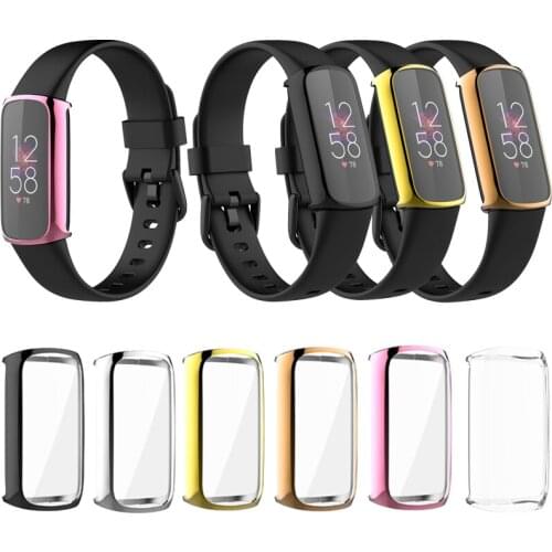 TPU Electroplating Protective Shell For Fitbit Luxe Smartwatch Soft Tape Screen Protector For Fitbit Luxe Case Cover Accessories