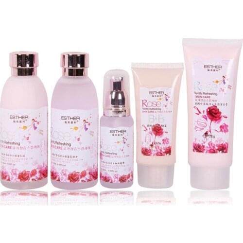10PCS Set Rose Skin Care Skin Cream+Cleansing Cream+BB cream+Massage Cream