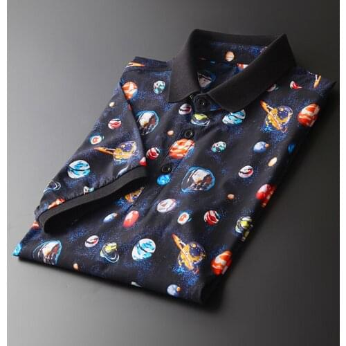 100% Cotton Mens Luxury Universe Digital Printed Short Sleeve Man T-shirts Plus Size 5xl Slim Fit Male Tee