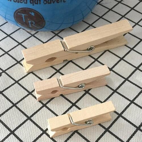 20Pcs Birch Clip 25/30/45mm Mini Natural Wooden For Photo Sock Clothes Pins Pegs Paper Clips Clamps Storage