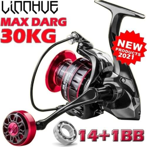 2021 New 14+1BB 1000-7000 5.2:1 Metal CNC Full Metal Rocker Large capacity wire cup Red 21kg Max Drag Spinning Fishing Reel Carp