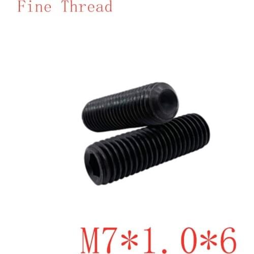 50pcs/lot) M7*1.0*6 alloy steel Grade 12.9 DIN916 fine thread cup point set grub screw