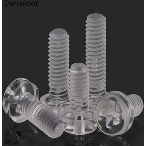 50PCS Nylon Screw Plastic Bolt Transparent Acrylic Cross self-tapping screw M2.5 M3 M5 iso7045 din7985 Phillips Screw