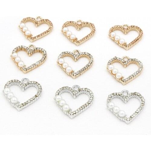 50pcs Summer wind colorful hollow heart charm for earrings bracelet accessories handmade DIY material geometric pendant