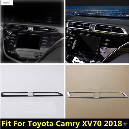 Lapetus Accessories For Toyota Camry XV70 2018 - 2020 Dashboard Warning Lights Central Air AC Outlet Vent Molding Cover Trim