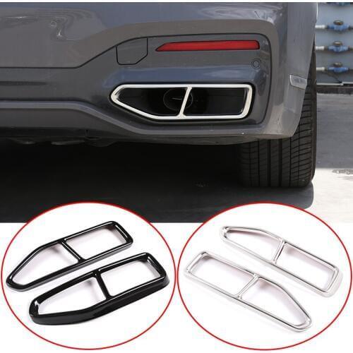 Car Accessories Stainless Steel Tail Exhaust Pipe Output Cover Trim Decoration For BMW 7 Series G11 G12 2019-2020