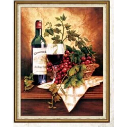 Wine Glass Fruit Rose Flower Embroidery Needlework Crafts 14CT Unprinted DIY Quality Cross Stitch Kits Set Handmade Arts