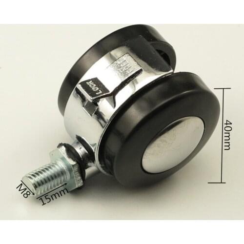 40mm Black Plastic Wheel Casters Splint Mute Wheel Bed Furniture Sofa Swivel Chair Wheel