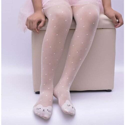 Children Cartoon Thin Silk Pantyhose Spring Summer Kids Candy Color Dot Dance Stocking for Girls kids Toddler