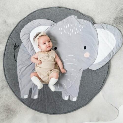 Baby Play Mat Round Carpet Cotton Animal Playmat Newborn Infant Crawling blanket Kids Room Decor