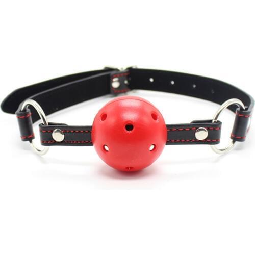Open Mouth Ball Gag PU Leather Head Harness Fetish Restraint Bondage Adult Game Flirting Sex Products Toy for Couples Women