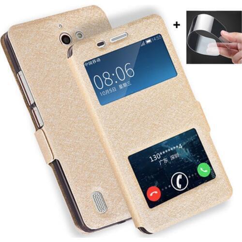 For Huawei Ascend G628 G628-TL00 G629-UL00 phone cover open Window PU Leather shell For Huawei G628 Flip case back cover case