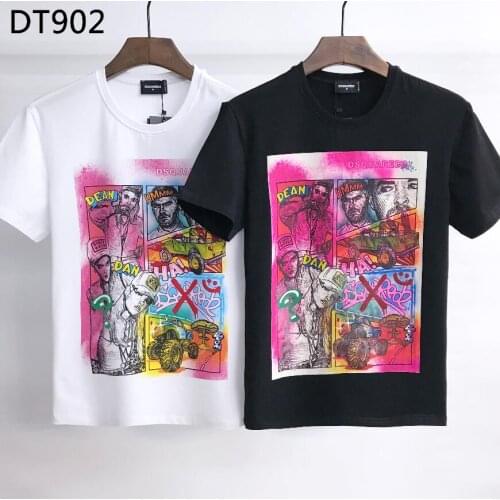 Hip-hop short-sleeved T-shirt mens and womens summer loose large size printing, trend Dsquared2 streetwear DT902