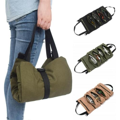 Hot Sale Canvas Roll Up Tools Pouch Bags Wrench Organizer Carrier Car Back Seat Storage Bags