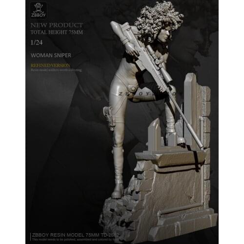 H75mm 1/24 Resin model kits DIY figure beauty self-assembled TD-2682