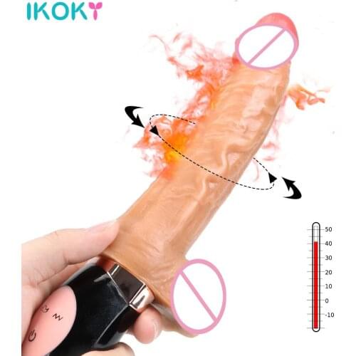 IKOKY Anal Sex Dildo Vibrator Sex Toys For Women Adults Female Masturbator Heating 12 Modes Swing Realistic Dildos Vagina
