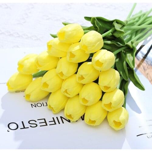 1PCS Tulip Artificial Flowers 34cm Pu Bouquet Fake Flowers for Home Party Spring Wedding Decoration Indoor DIY