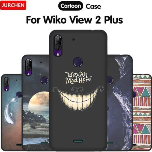 JURCHEN TPU Soft Case For Wiko View 2 Plus Phone Case Cute Cartoon Printing Silicone Cover For Wiko View 2 Plus Coque View 2Plus