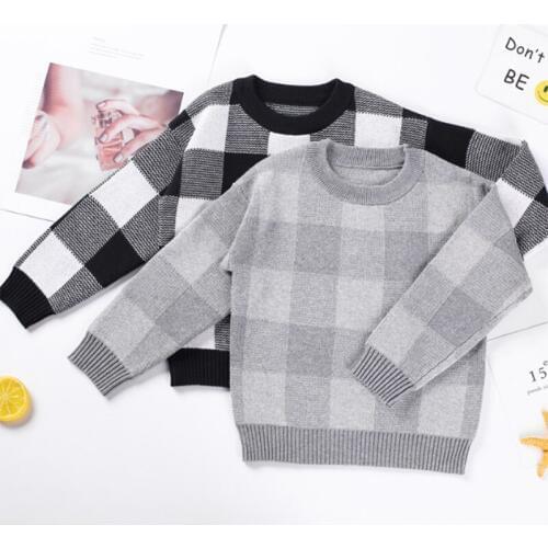 Kaiya Angle Autunmn Boys Clothes Plaid Pullover Sweaters
