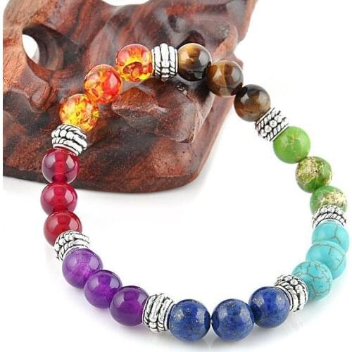 Colorful Volcanic Beads Frosted Beads Elastic Womens Bracelet Good Luck Couple Bracelets Bracelets For Men