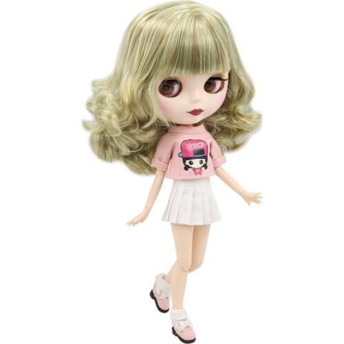 ICY DBS Blyth doll green mixed hair with white skin 1/6 bjd customized matte face Joint body BL9400/400