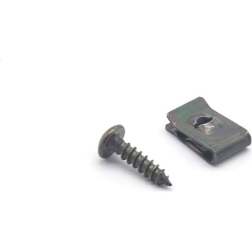 M4/M5 Motorcycle Anti-Rust U-Type Metal Clips Self-Tapping Screws Retainer Kit