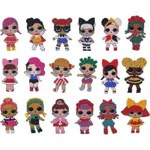 Cute Cartoon Girls Wall Stickers Refrigerator Rhinestone Handicraft Decor Toy Diamond Painting Stickers Mosaic Cross Stitch Gift