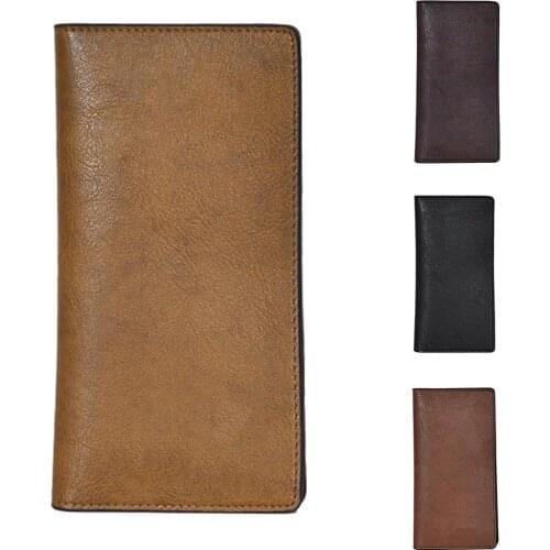 2019 Men Multi-slot Long Wallet Faux Leather Vintage Bifold Slim Thin High Quality Clutch Purse Card Holder For Men