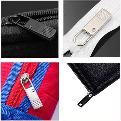 5Pcs Universal Detachable Zipper Puller Set Repair Kit Zipper Pull Replacement Zip Slider Teeth Design Zippers Sewing Clothes