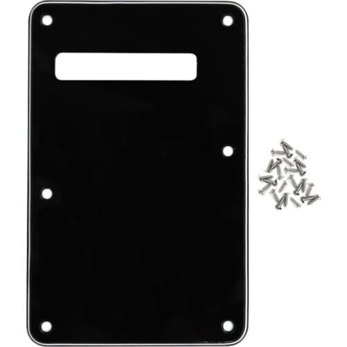 NEW ST Guitar Back Plate Tremolo Cavity Cover Scratch Plate Black 3Ply Backplate