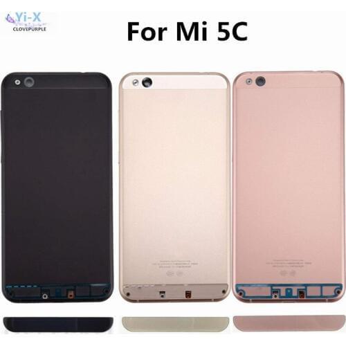 New For Xiaomi 5C Rear Battery Door Back Housing Case Cover + Bottom Cover Bar Glass For Xiaomi MI 5C for mi5c