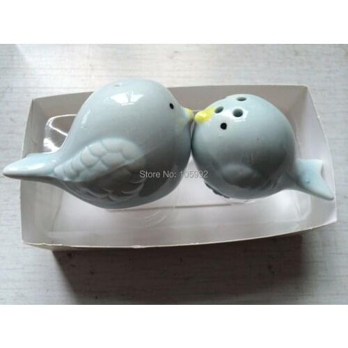 Personalized wedding gifts souvenirs for guest love bird magpies salt and pepper shaker