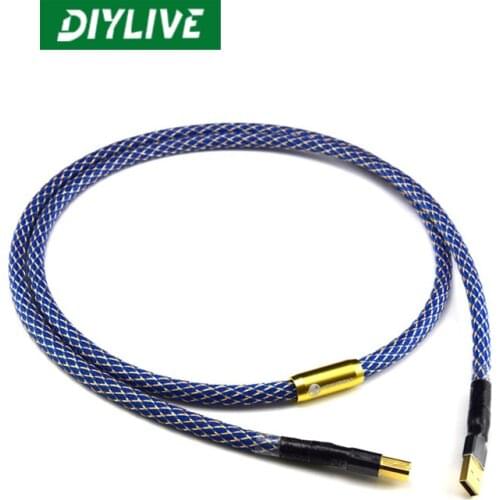 DIYLIVE Silver Plated G5 High-fidelity USB Cable High Quality 6N OFC AB DAC Data USB Cable