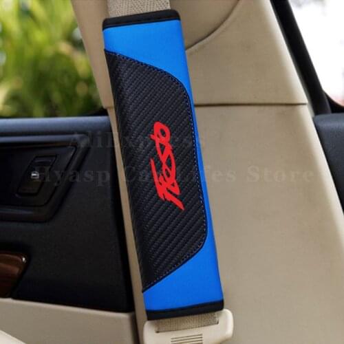 Car Seat Belt Protector For Ford Fiesta Accessories Auto Driving Seatbelt Cover Carbon Fiber Safety Belt Pad Car Gadgets