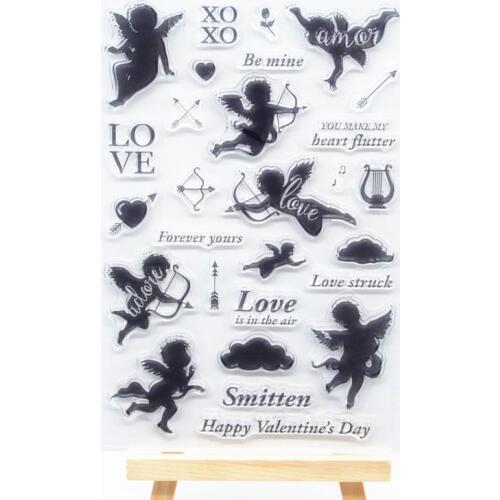 Angle Love Rubber Clear Stamp for Card Making Decoration and Scrampbooking