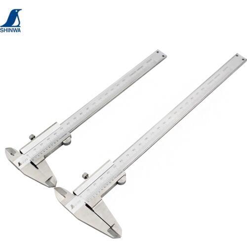 SHINWA Penguin Vernier Caliper Stainless Steel Depth Gap Measuring Tool 0-150mm/200mm/300mm 0.05mm 1PCS