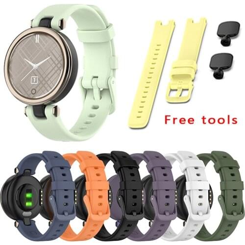 Silicone Strap Wristband For Garmin Lily Watchstrap Solid Color Waterproof Strap For Garmin Lily Watch Wristband Smartwatch