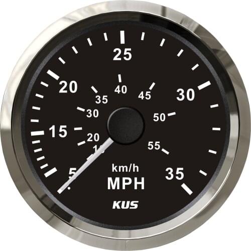 KUS Boat Speedometer Gauge Marine Speedometer Pitot Tube 12V/24V 0-35MPH 85mm