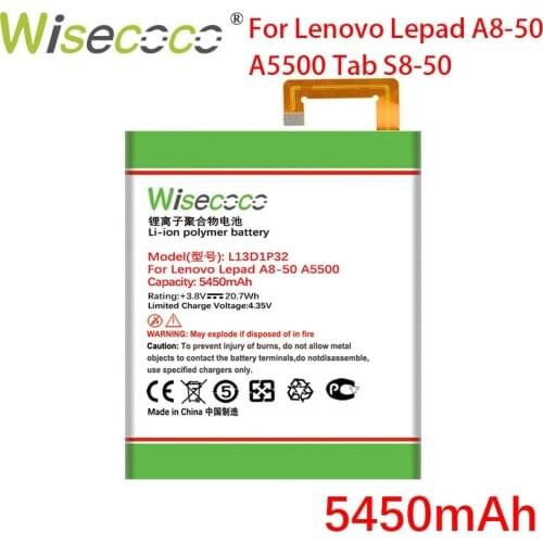 Wisecoco L13D1P32 5450mAh Battery For Lenovo Lepad A8-50 A5500 Tab S8-50 AB IDEAPAD 8 S8-50F S8-50LC