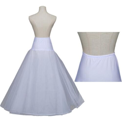 HONGFUYU Womens A-Line 1-Hoop Petticoat Bridal Full Length Layered Ball Gown Slips Tulle Crinoline Underskirt for Wedding Dress