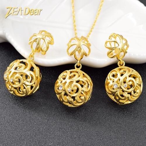 ZEA Dear Jewelry Hot Selling Jewelry Set For Women Necklace Earrings Pendant Romantic Jewelry For Wedding Ball Jewelry Findings