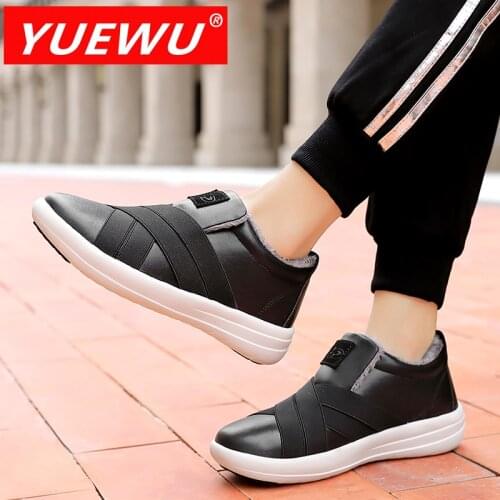 YUEWU Winter Women’S Sneakers Korean Version Sleeve Foot Plush Cotton Padded Shoes Rubber Antiskid Sole