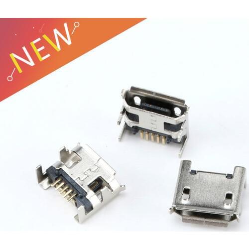 20Pcs Micro USB Type B 5 Pin Female Socket Connector SMD 4 Legs 90 Degree for Table Mobile Phone DIY Accessories Digital Produc