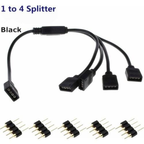 4 Pin RGB RGBW Extension Cable Female Connector 1 to 4 Splitter Cable for RGB LED Strip Light