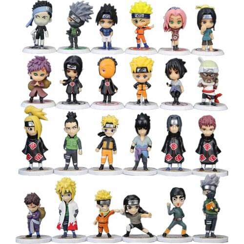6pcs/set Naruto Figures Haruno Sakura Kakashi Naruto Uchiha Itachi Sasuke Obito Gaara PVC Anime Model Toys Kawaii Doll Toys 7CM