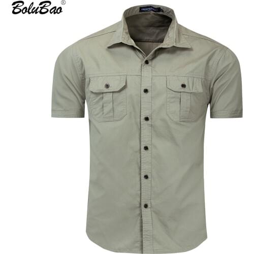 BOLUBAO Summer Men Solid Polo Shirt Casual Brand Men Cotton Outdoor Polo Shirt Military Style Short Sleeve Polo Shirt Male
