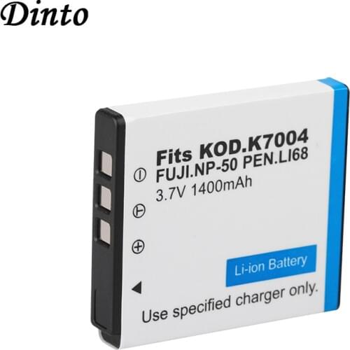 Dinto 1pc 1400mAh 3.7V FNP-50 FNP50 NP-50 NP50 Battery for FUJIFILM for Pentax D-Li68 for KODAK KLIC-7004 KLIC-7004 K7004