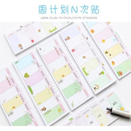 DL Brief stationery lovable facilitation creative cartoon plan note of 8 wholesale in South Korea N Exquisite office supplies