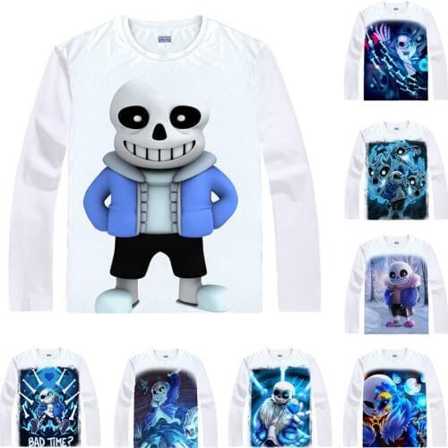 Coolprint Anime Shirt Toby Fox Undertale T-Shirts Multi-style Long Sleeve Sans and Papyrus Cosplay Motivs Kawaii Shirts
